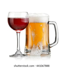 Red wine and beer