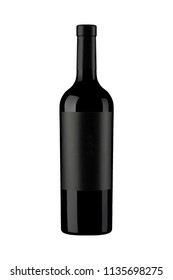 Red Wine Bottle Black Label Capsule