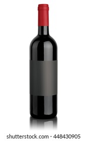 Red Wine Bottle Isolated On White Background