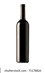 Red Wine Bottle Isolated On White