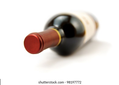 Red Wine Bottle Isolated On White Background