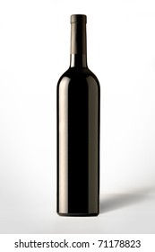 Red Wine Bottle With Shadow