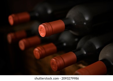 Red wine bottled in the aging process