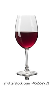 Red Wine Glass Cutout Isolated On White