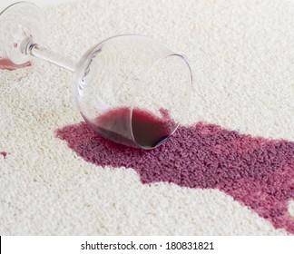 red wine on the carpet