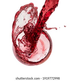 Red Wine Pour And Splash, Top View