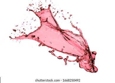 Red Wine Splash, Isolated On White Background