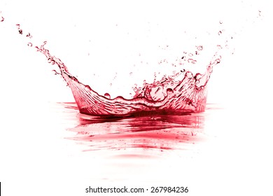 Red Wine Splash Isolated On White Background