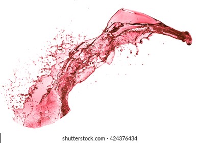 Red Wine Splash, Isolated On White Background