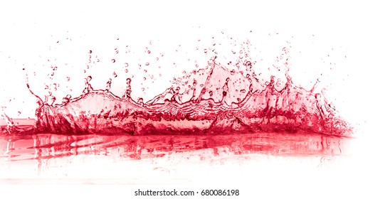 Red Wine Splash Isolated On White Background