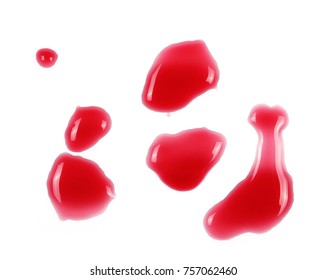 Red Wine Splash Isolated On White Background, Top View