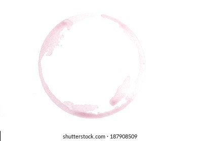 Red Wine Stain On White Background