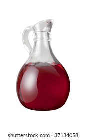 Red Wine  Vinegar Isolated On A White Background