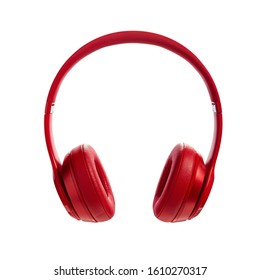 Red wireless headphone on isolated white background, product photography, fashion item, modern, audio, item, headset, accessories, wifi, dj - Powered by Shutterstock