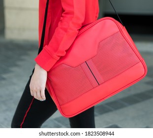 Red Woman Messenger Bag Close Up