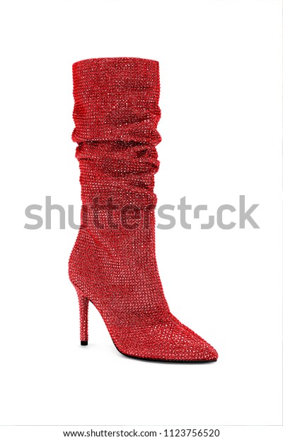 red boots with rhinestones