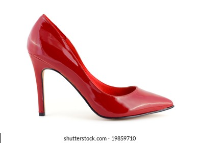 Red Women Shoe Isolated On White Background