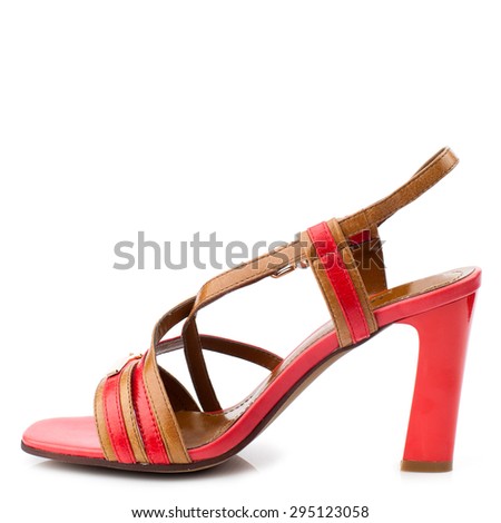 Red  women shoe isolated on white background