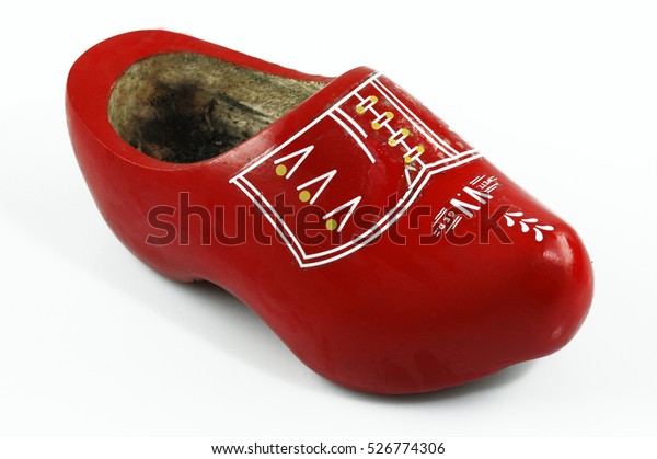 red wooden shoes