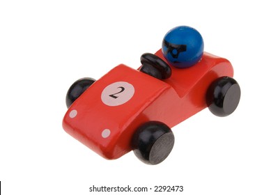 Red Wooden Toy Race Car