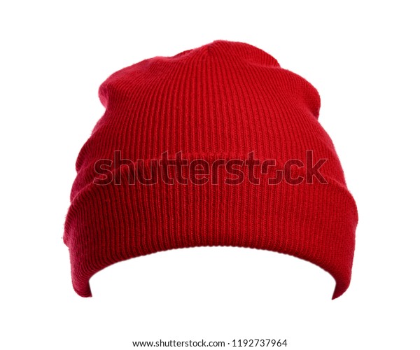 Red Wool Hat Isolated On White Stock Photo 1192737964 Shutterstock