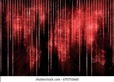 Red world map made from random characters and numbers. Hacking terrorism background concept - Powered by Shutterstock - Get 15% off with code: PIKWIZARD15