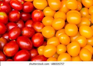 Red And Yellow Cherry Tomato Background