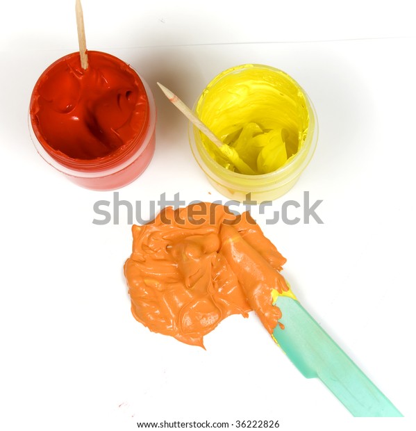 Download Red Yellow Jars Paint Mixed Make Stock Photo Edit Now 36222826 PSD Mockup Templates