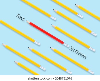 Red And Yellow Pencil Pattern With The Word 