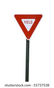 A red yield sign