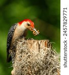 Red-bellied Woodpecker eating meal worms