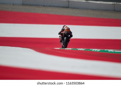 REDBULLRING, AUSTRIA - AUGUST 10,  2018: British KTM Rider Bradley Smith At Eyetime MotoGP Of Austria