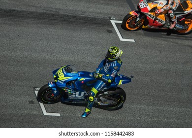 REDBULLRING, AUSTRIA - AUGUST 12, 2018: Italian Suzuki Rider Andrea Iannone At Eyetime MotoGP Of Austria