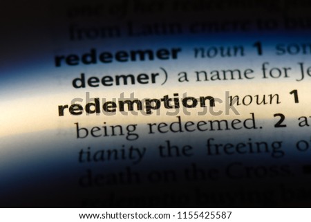 redemption word in a dictionary. redemption concept.