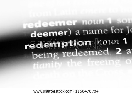 redemption word in a dictionary. redemption concept.