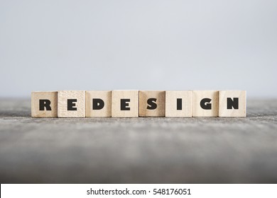 REDESIGN Word Made With Building Blocks