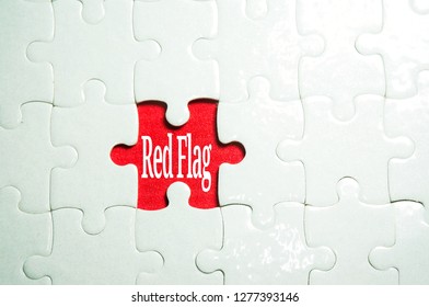 Redflags issue conceptual photo using jigsaw puzzles