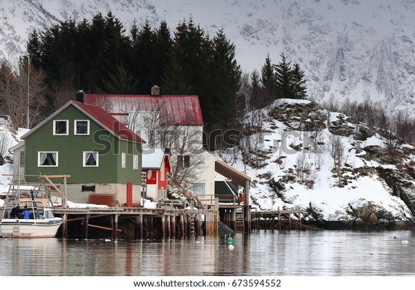 Redgreenwhite Stilt Houses Sheet Metal Roofs Stock Photo Edit Now