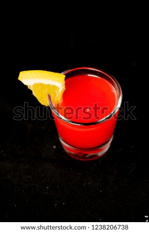 Redheaded Slut Cocktail With Jagermeister Cranberry Juice And Peach Schnapps Redheaded Slut Cocktail With Jagermeister Cranberry Juice And Peach Schnapps