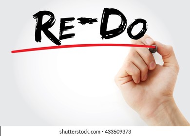 Re-Do - do something again or differently, text concept with marker