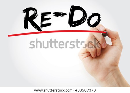 Re-Do - do something again or differently, text concept with marker