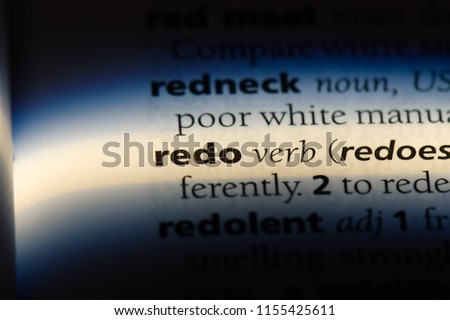 redo word in a dictionary. redo concept.