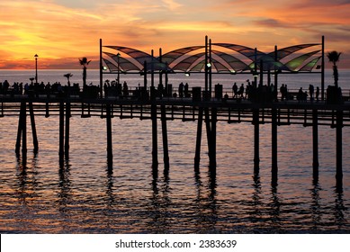 Redondo Beach Pier At Sunset