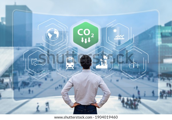 Reduce Carbon Dioxide Emissions to Limit Global\
Warming and Climate Change. Commitment to Paris Agreement to Lower\
CO2 levels with Sustainable Development as Renewable Energy and\
Electric Vehicles