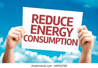 Reduce Energy Consumption Card With Sky Background