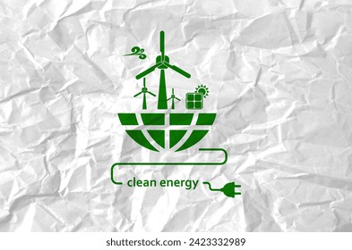 reducing CO2 emissions to stop climate change. green energy background