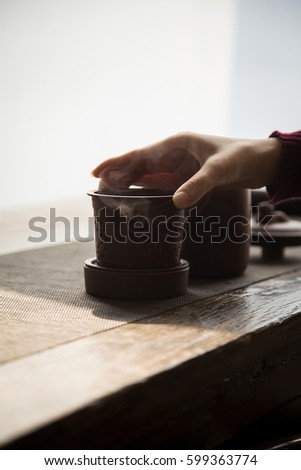 Redware filtration cup