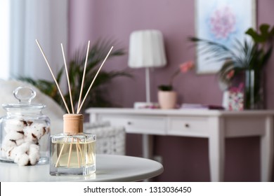 Reed Diffuser On Table In Room