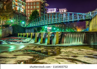 Reedy River and River Place in Downtown Greenville South Carolina SC.