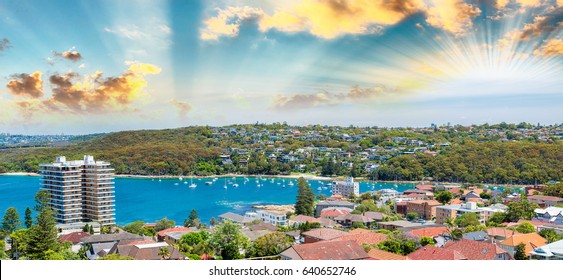 Reef Bay Aerial View In Manly - Sydney.